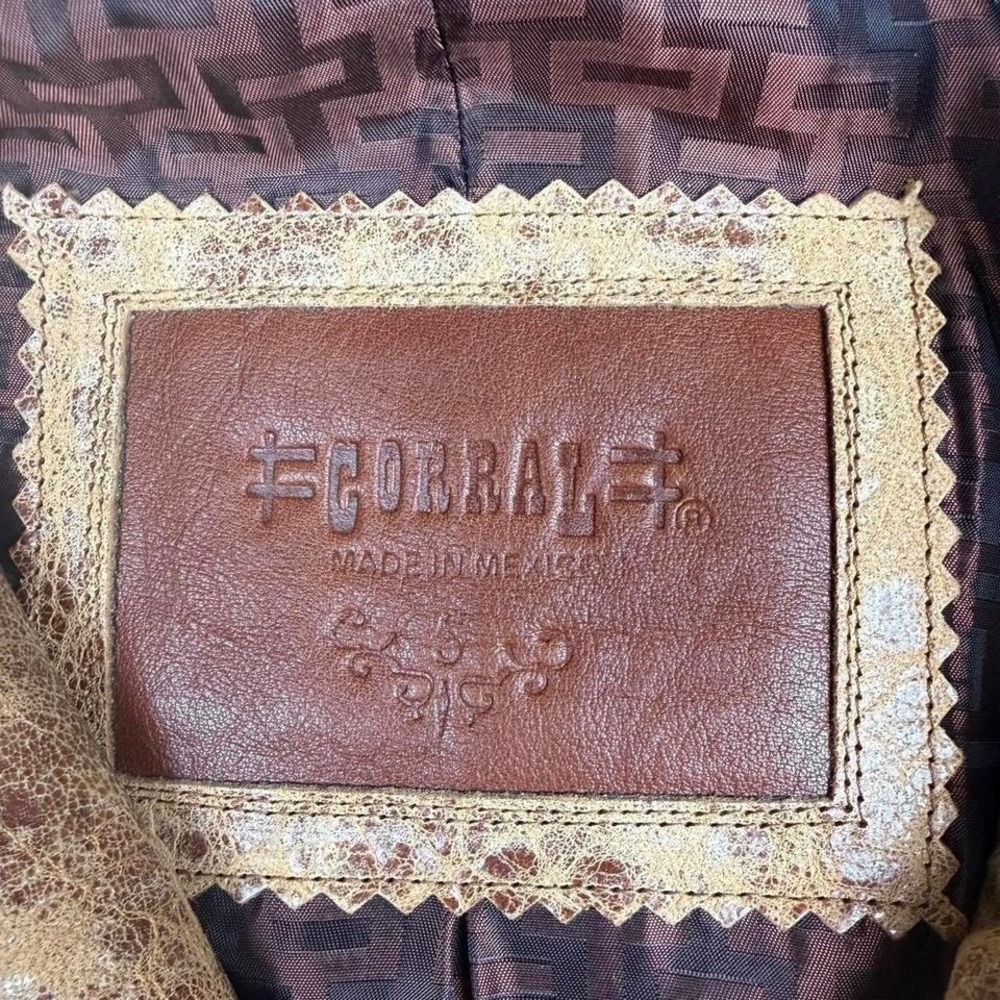 Corral embossed Leather Western Jacket Size Small - Picture 4 of 8